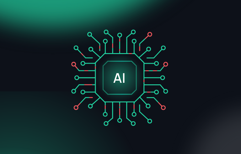An AI visualization on a dark background with green and white gradient effects