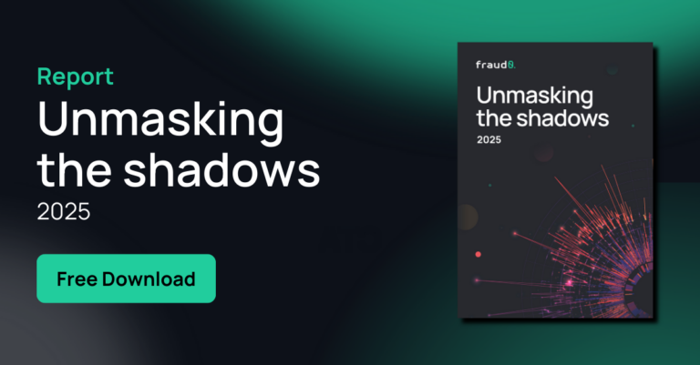 Visual promoting the "Unmasking the shadows 2025" report with the button "Free Download"